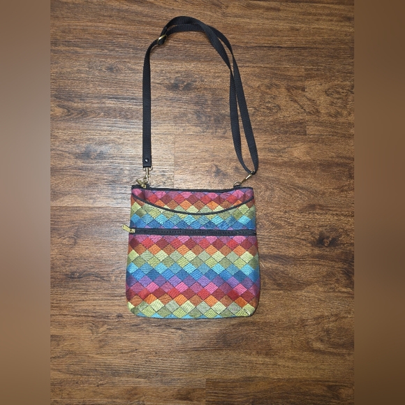 Danny K Beverly Hills, CA Rainbow Diamond Pattern Shoulder/crossbody Bag. - Picture 1 of 7